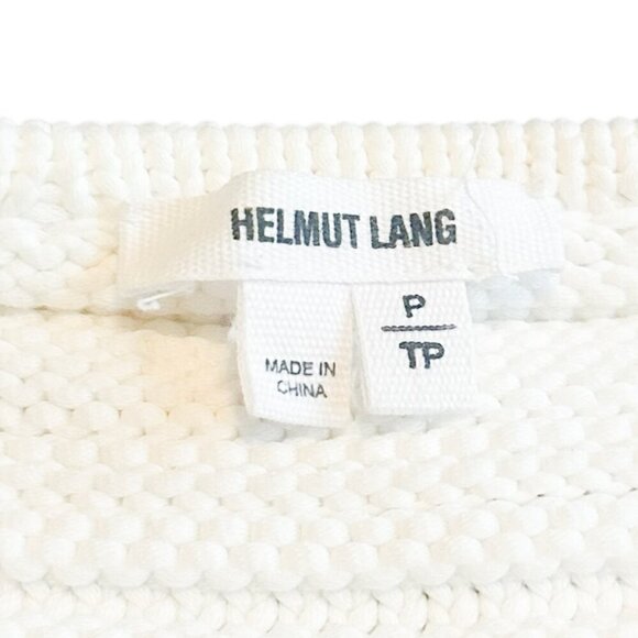 Helmut Lang Pullover Chunky Knit White Sweater Cropped Stretch Size Small Womens - Picture 12 of 12